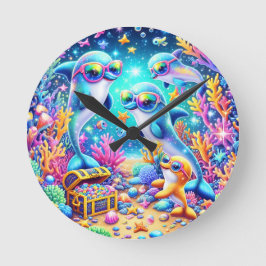 Relógio Redondo Vida marinha