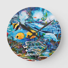 Relógio Redondo Vida marinha bonita perto do recife