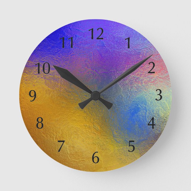 Relógio Redondo Vidro manchado, janela brilhante transparente e co (Frente)