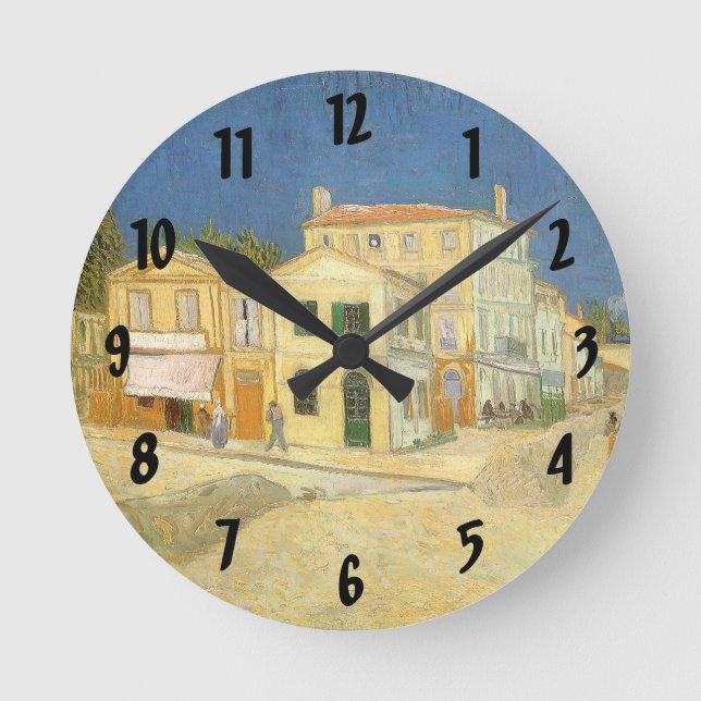 Relógio Redondo Vincent van Gogh - A Casa Amarela (A Rua) (Frente)