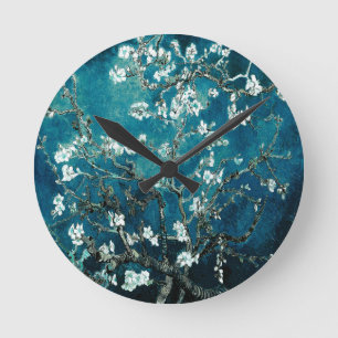 Relógio Redondo Vincent Van Gogh Almond Blossoms Dark Teal