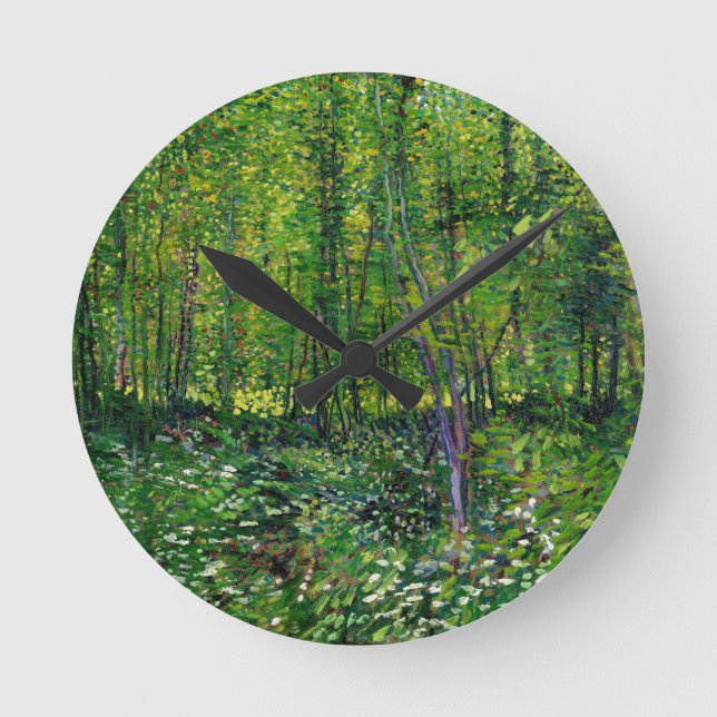 Relógio Redondo Vincent Van Gogh Árvores e Sub-bosque (Frente)