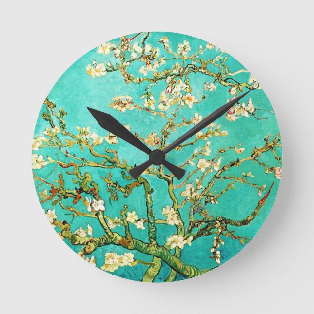 Relógio Redondo Vincent van Gogh Blossoming Almond Tree (Frente)