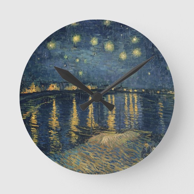 Relógio Redondo Vincent van Gogh | Starry Night Over the Rhone (Frente)