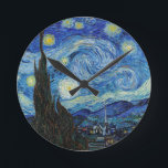 Relógio Redondo Vincent Van Gogh Starry Night Vintage<br><div class="desc">Vincent Van Gogh Starry Night Vintage Relógio de Belas Artes</div>