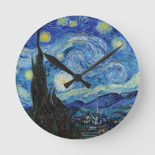 Relógio Redondo Vincent Van Gogh Starry Night Vintage