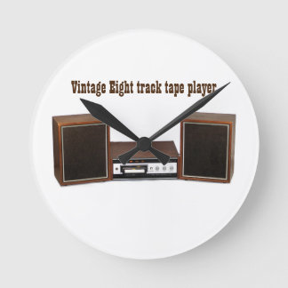 Relógio Redondo Vintage 8 track tape player Acryall Clock