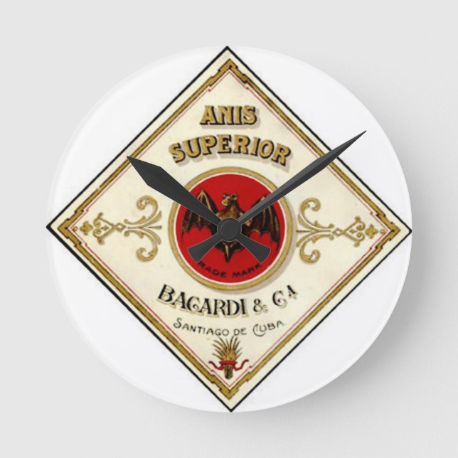 Relógio Redondo Vintage Bat Wall Clock (Frente)