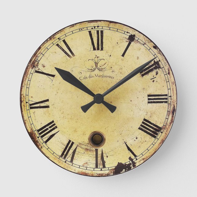 Relógio Redondo Vintage Chique Wall Clock (Frente)