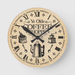 Relógio Redondo Vintage Coffee Compro