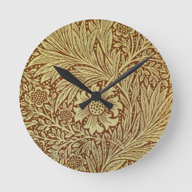 Relógio Redondo Vintage Marigold William Morris Wallpaper Design (Frente)
