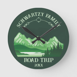 Relógio Redondo Vintage Mountain Sunset lago ao ar livre Retrete v