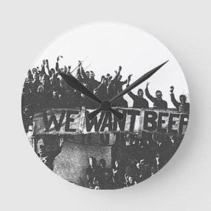 Relógio Redondo Vintage Prohibition Beer black and white 1920