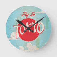 Vintage Retro Fly to Tokyo Poster de viagens