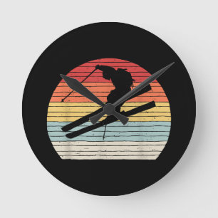Relógio Redondo Vintage Retro Winter Sports ski