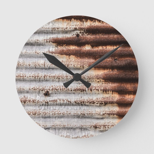 Relógio Redondo Vintage Rusty Metal (Frente)