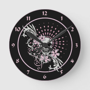 Relógio Redondo Vintage Skull