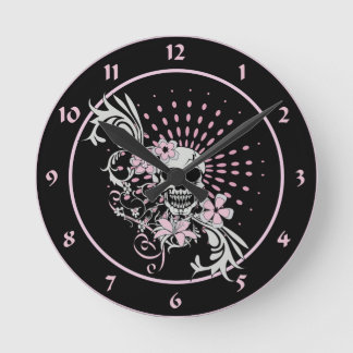 Relógio Redondo Vintage Skull