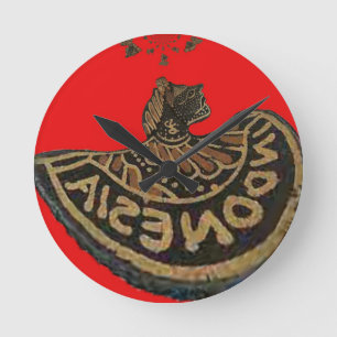 Relógio Redondo Vintage vetor de cópia retrô em bruto Indonésia Ha