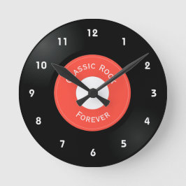 Relógio Redondo Vinyl Records Design Round Clock
