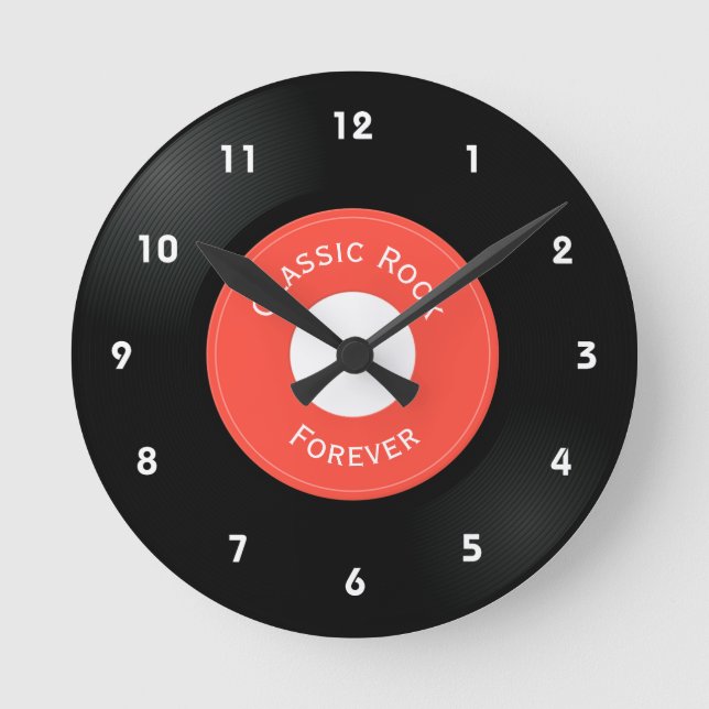 Relógio Redondo Vinyl Records Design Round Clock (Frente)