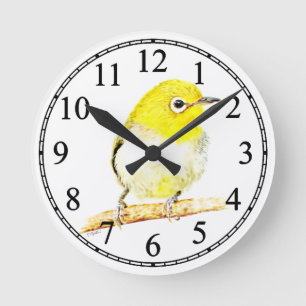 Relógio Redondo Viro Amarelo