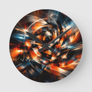 Relógio Redondo Visão Abstrata de Movimento e Mente