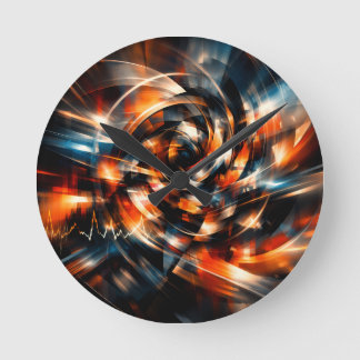 Relógio Redondo Visão Abstrata de Movimento e Mente