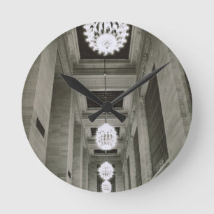 Relógio Redondo Vista das lâmpadas (foto de b/w)