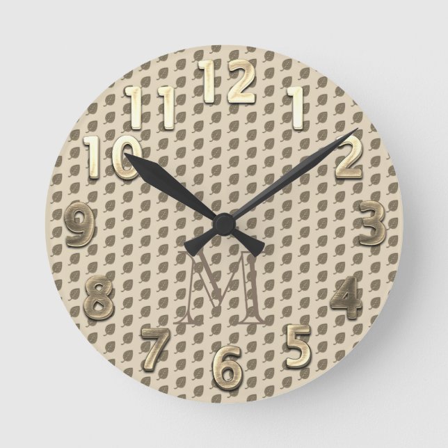 Relógio Redondo Vista de Feriado Dourado Retroativo (Frente)