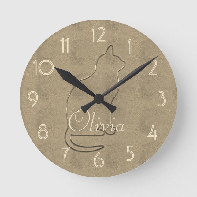 Relógio Redondo Vista de Feriado Dourado Retroativo (Frente)