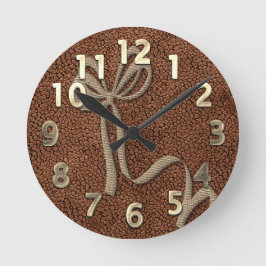 Relógio Redondo Vista de Férias Douradas