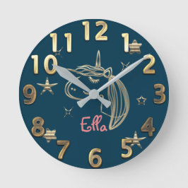 Relógio Redondo Vista de Férias Douradas