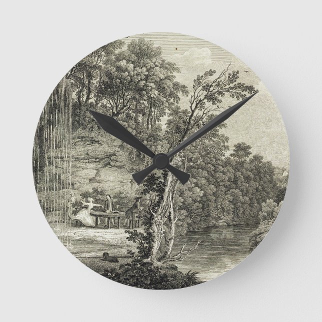 Relógio Redondo Vista do Primavera de Petrificação comumente chama (Frente)