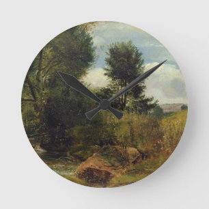 Relógio Redondo Vista no rio Sid, perto de Sidmouth, c.1852 (óleo