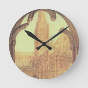 Relógio Redondo Vista sul da catedral de Salisbúria do Cloiste