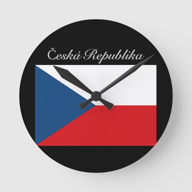 Relógio Redondo Vlajka do republika de Česká (Frente)