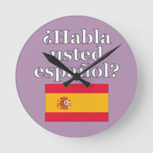 Relógio Redondo Você fala espanhol? Em espanhol. Sinalizador