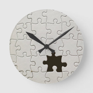 Relógio Redondo Você Me Completa Jigsaw Romântico Preto e Branco