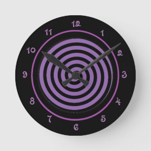 Relógio Redondo Vórtice Espiral Roxo Legal