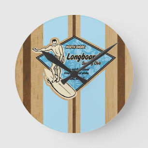 Relógio Redondo Waimea Surfboard Hawaiai Wall Clocks