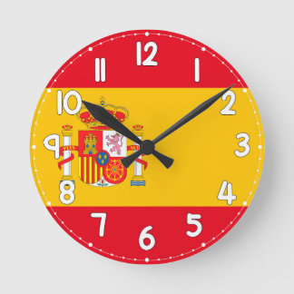 Relógio Redondo Wall Clock with the Spanish Flag - Flag of Spain