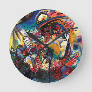 Relógio Redondo Wassily Kandinsky - Paisagem Urbana de Moscou Arte