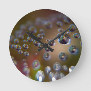 Relógio Redondo Water Droplets-Water in Motion