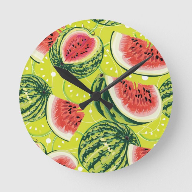 Relógio Redondo Watermelon Pattern (Frente)