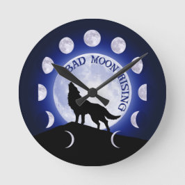 Relógio Redondo Werewolf Moon Phase Bad Moon Clock