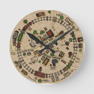 Relógio Redondo Whistlestop, Texas