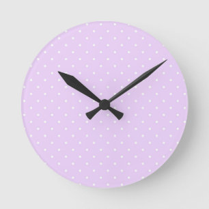 Relógio Redondo White Dot Pink Background Elegant Polka Dot Dotted