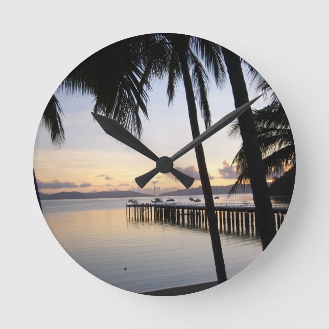 Relógio Redondo Whitsunday Islands Sunset Clock (Frente)