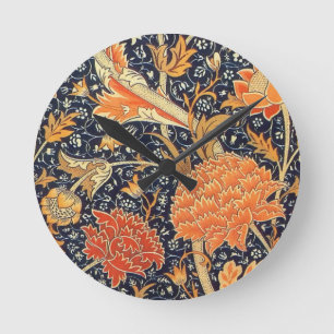 Relógio Redondo William Morris Cray Floral Art Nouveau Pattern